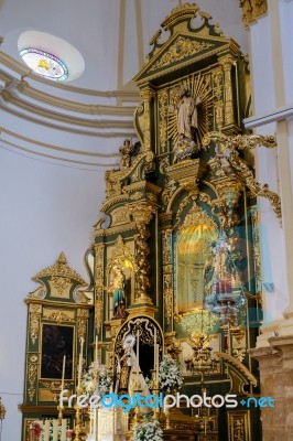 Marbella, Andalucia/spain - July 6 : Golden Altar In The Church Stock Photo