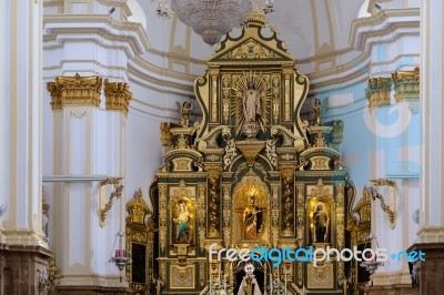 Marbella, Andalucia/spain - July 6 : Golden Altar In The Church Stock Photo