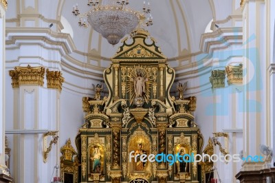 Marbella, Andalucia/spain - July 6 : Golden Altar In The Church Stock Photo