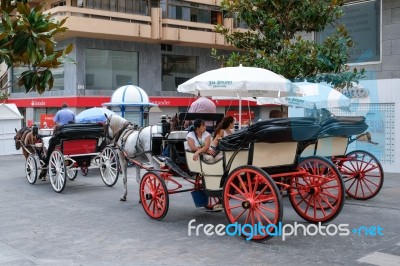 Marbella, Andalucia/spain - July 6 : Horse And Carriage In Marbe… Stock Photo