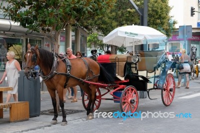 Marbella, Andalucia/spain - July 6 : Horse And Carriage In Marbe… Stock Photo