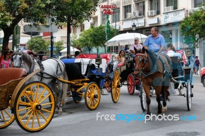 Marbella, Andalucia/spain - July 6 : Horse And Carriage In Marbe… Stock Photo