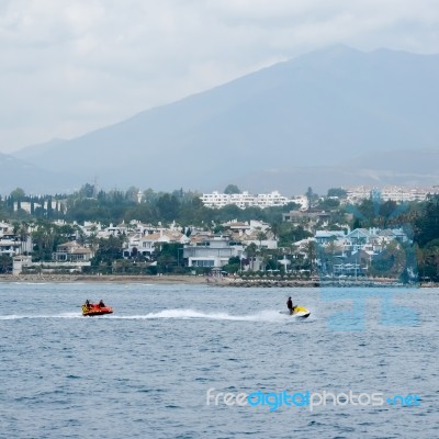 Marbella, Andalucia/spain - July 6 : People Enjoying Watersports… Stock Photo