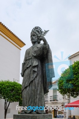 Marbella, Andalucia/spain - July 6 : Statue Of San Bernabe In Ma… Stock Photo