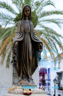 Marbella, Andalucia/spain - July 6 : Statue Of The Madonna In Ma… Stock Photo