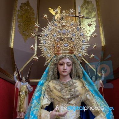 Marbella, Andalucia/spain - July 6 : Statue Of The Madonna In Th… Stock Photo