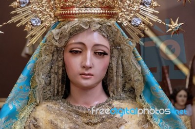 Marbella, Andalucia/spain - July 6 : Statue Of The Madonna In Th… Stock Photo