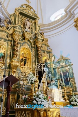 Marbella, Andalucia/spain - July 6 : Statue Of The Madonna In Th… Stock Photo