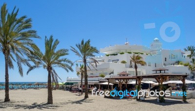 Marbella, Andalucia/spain - May 4 : View Of The Beach At Marbell… Stock Photo