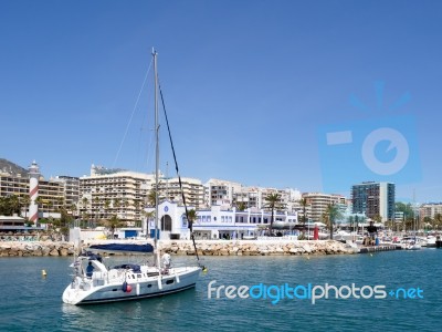 Marbella, Andalucia/spain - May 4 : Yacht Sailing Into The Marin… Stock Photo