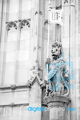 Marble And Statue In Old City Of London England Stock Photo