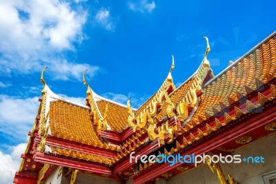 Marble Temple In Bangkok, Thailand Stock Photo