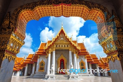 Marble Temple In Bangkok, Thailand Stock Photo