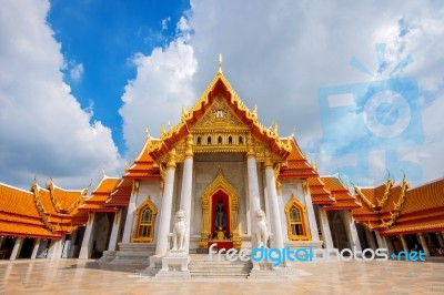 Marble Temple In Bangkok, Thailand Stock Photo