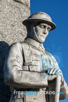 March, Cambridgeshire/uk - November 23 : Statue Of Remembrance I… Stock Photo