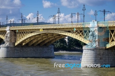 Margaret Bridge In Budapest Stock Photo