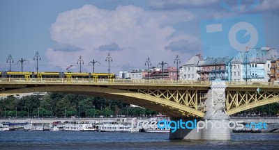 Margaret Bridge In Budapest Stock Photo