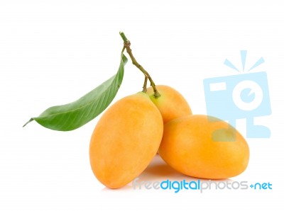Marian Plum Thai Fruit Isolated On White Stock Photo