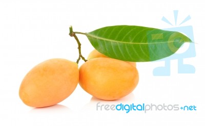 Marian Plum Thai Fruit Isolated On White Stock Photo