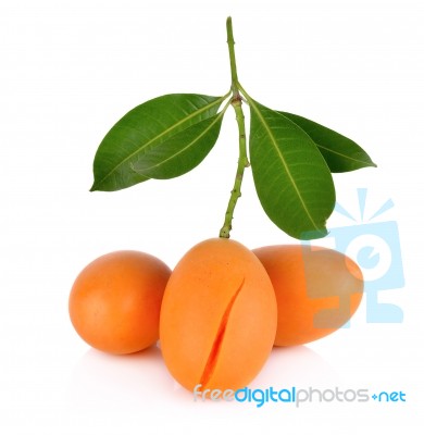 Marian Plum Thai Fruit Isolated On White Background Stock Photo