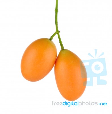 Marian Plum Thai Fruit Isolated On White Background Stock Photo