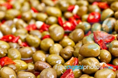 Marinated Olives Stock Photo