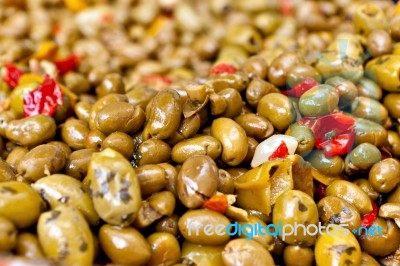 Marinated Olives Stock Photo