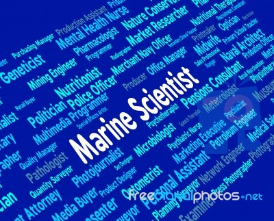 Marine Scientist Shows Hiring Naval And Oceanic Stock Image