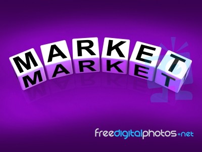 Market Blocks Indicate Retail Promotions Or Forex Trading Stock Image