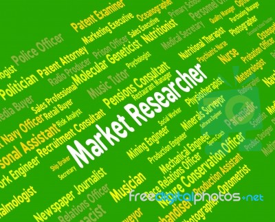 Market Researcher Means Gathering Data And Analyse Stock Image