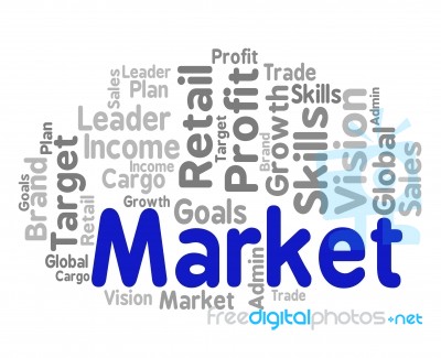 Market Word Means Sales Markets And Words Stock Image