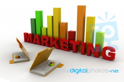 Marketing Graph And Folder Stock Image