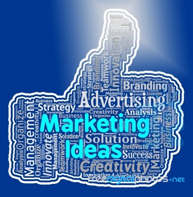 Marketing Ideas Thumb Means Promotion Plans And Ecommerce Stock Image