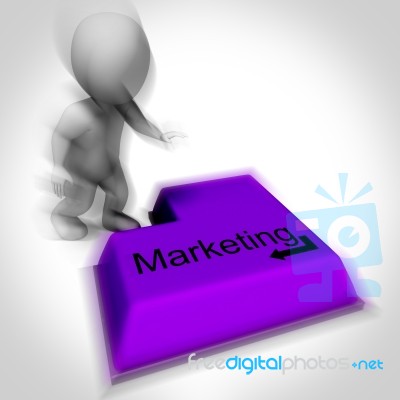 Marketing Keyboard Shows Promotion Advertising And Pr Stock Image