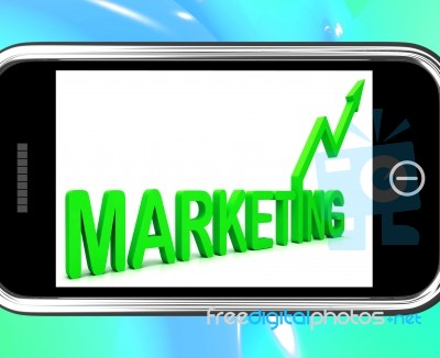 Marketing On Smartphone Showing Sales Improvement Stock Image