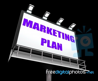 Marketing Plan Sign Refers To Financial And Sales Objectives Stock Image