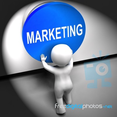 Marketing Pressed Means Brand Promotions And Advertising Stock Image