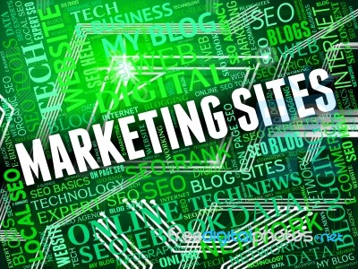 Marketing Sites Shows Search Engine And Ecommerce Stock Image