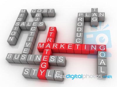 Marketing Strategy Related Words Stock Image