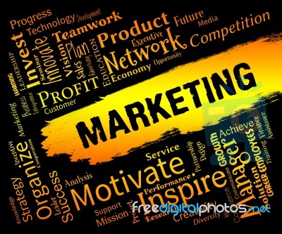 Marketing Words Indicates Sem E-marketing And Promotion Stock Image