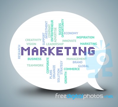 Marketing Words Means Internet Promotions 3d Illustration Stock Image