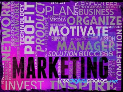 Marketing Words Shows Promotions Seo And Sem Stock Image