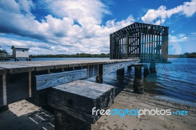 Maroochy River Boat House During The Day Stock Photo