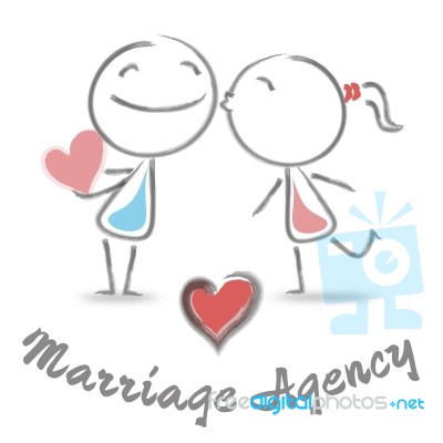 Marriage Agency Represents Find Love And Affection Stock Image