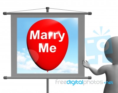 Marry Me Sign Represents Lovers Proposed Engagement Stock Image