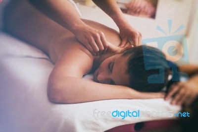 Massage With Oil Stock Photo