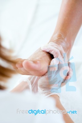 Masseur Doing Massage On Man Body In The Spa Salon Stock Photo