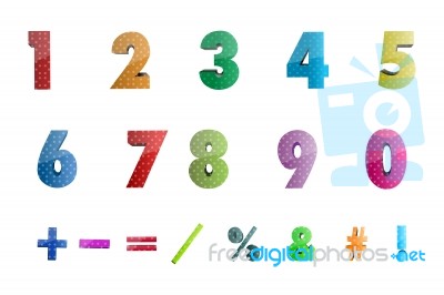 Math Numbers With Icons Stock Image