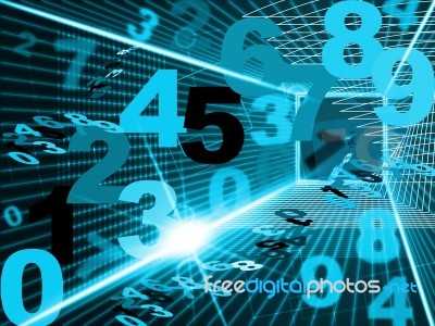 Mathematics Digital Indicates High Tec And Tech Stock Image