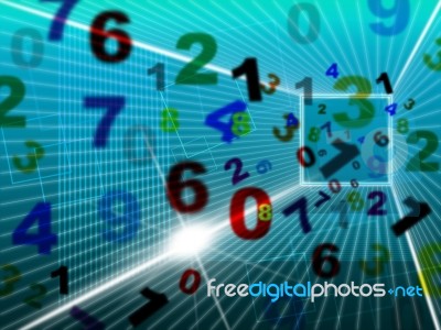 Maths Numbers Represents High Tech And College Stock Image